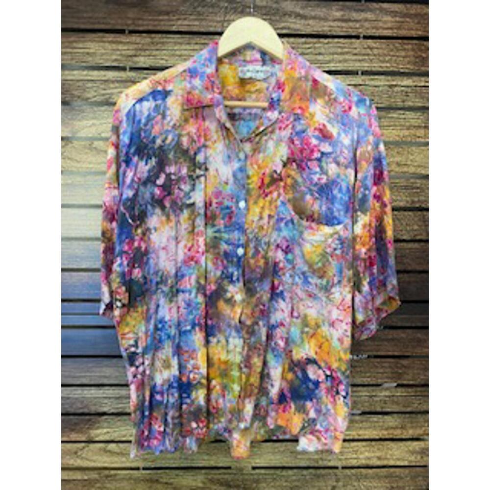Cotton Express Multicolor Floral Button-Up Shirt - Large
